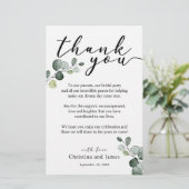 Eukalyptus Vielen Dank für Ihre Hochzeitsempfangsk (Stehend Vorderseite)