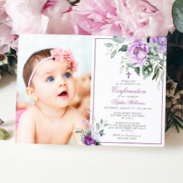 Eukalyptus Violet Blume Foto Girl Confirmation Einladung