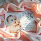 Eukalyptus Violet Blume Foto Girl Taufe Einladung