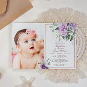 Eukalyptus Violet Blume Foto Girl Taufe Einladung