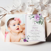 Eukalyptus Violet Blume Foto Girl Taufe Einladung