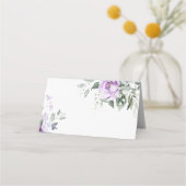 Eukalyptus Violet Blume Hochzeit Platzkarte (Vorderseite)