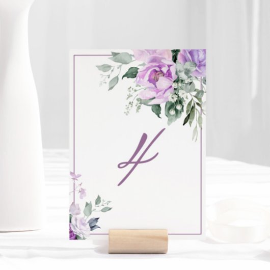 Eukalyptus Violet Blume Hochzeit Tischnummer