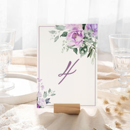 Eukalyptus Violet Blume Hochzeit Tischnummer
