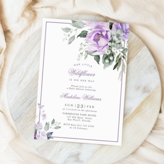 Eukalyptus Violet Blume Kinderdusche Einladung