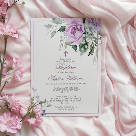 Eukalyptus Violet Blume Taufen Einladung