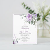 Eukalyptus Violet Dedication Einladung (Stehend Vorderseite)