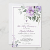 Eukalyptus Violet Erste Kommune Einladung (Vorderseite)