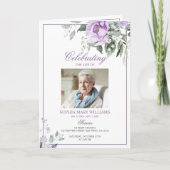 Eukalyptus Violet Foto Gedenkprogramm Beerdigung P Karte (Vorderseite)