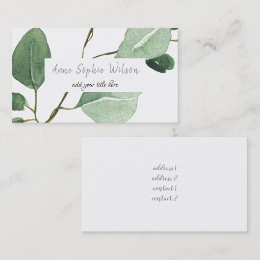 Eukalyptus Visitenkarte (Vorne/Hinten)