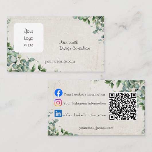 Eukalyptus Visitenkarte (Vorne/Hinten)