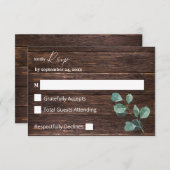 Eukalyptus & Wald Grüne RSVP Karte (Vorne/Hinten)