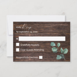 Eukalyptus & Wald Grüne RSVP Karte