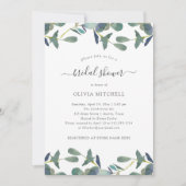 Eukalyptus-Wappen | Brautparty "Grüne Blätter" Einladung (Vorderseite)