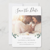 Eukalyptus-Wappen | Foto Aquarell Save The Date (Vorderseite)