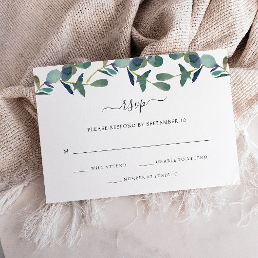 Eukalyptus-Wappen | Trendy Wedding RSVP Karte