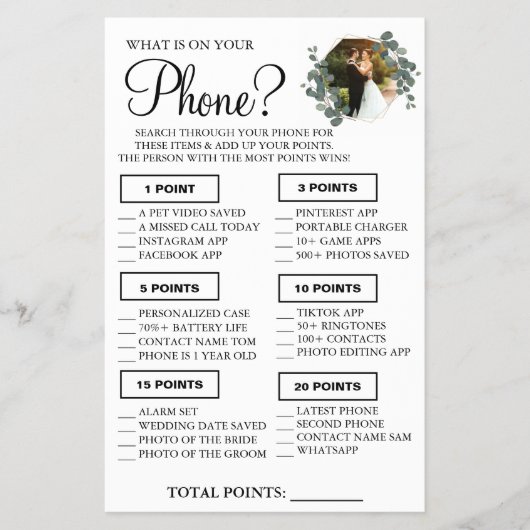 Eukalyptus Was auf Ihrem Handy Showspielkarte Flyer (Vorne)