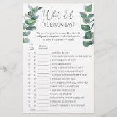 Eukalyptus - Was hat der Bräutigam zu Brautspiel g (Vorderseite)