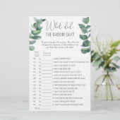 Eukalyptus - Was hat der Bräutigam zu Brautspiel g (Stehend Vorderseite)