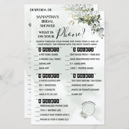 Eukalyptus Was ist auf Ihrem Handy zweisprachiges  (Vorne/Hinten)