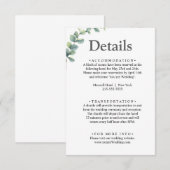 Eukalyptus wassercolor Rustikale Hochzeit Begleitkarte (Vorne/Hinten)