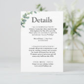 Eukalyptus wassercolor Rustikale Hochzeit Begleitkarte (Stehend Vorderseite)