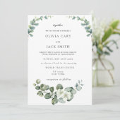 Eukalyptus wassercolor Rustikale Hochzeit Einladung (Stehend Vorderseite)