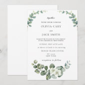 Eukalyptus wassercolor Rustikale Hochzeit Einladung (Vorne/Hinten)