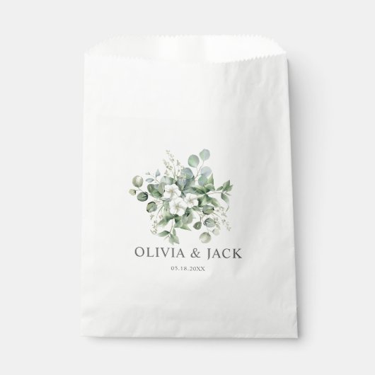 Eukalyptus wassercolor Rustikale Hochzeit Geschenktütchen (Vorderseite)