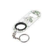 Eukalyptus wassercolor Rustikale Hochzeit Mini Flaschenöffner (Rückseite Schrägansicht)