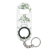 Eukalyptus wassercolor Rustikale Hochzeit Mini Flaschenöffner (Rückseite)