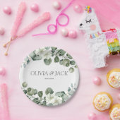 Eukalyptus wassercolor Rustikale Hochzeit Pappteller (Party)