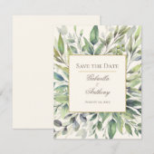 Eukalyptus-Wasserfarbe Save the Date (Vorne/Hinten)