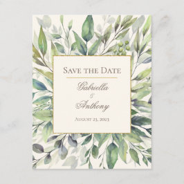 Eukalyptus-Wasserfarbe Save the Date