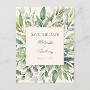 Eukalyptus-Wasserfarbe Save the Date