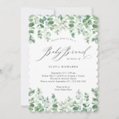 Eukalyptus| Wasserfarben Babybrunch Einladung (Vorderseite)