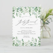 Eukalyptus| Wasserfarben Babybrunch Einladung (Stehend Vorderseite)