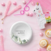 Eukalyptus Wasserfarben Elegantes Brautparty Pappteller (Party)