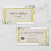 Eukalyptus-Wasserfarben-Geschäftskarte Visitenkarte (Vorne/Hinten)