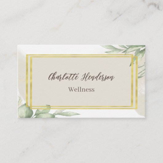Eukalyptus-Wasserfarben-Geschäftskarte Visitenkarte (Vorderseite)