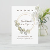 Eukalyptus-Wasserfarben Save the Date (Stehend Vorderseite)