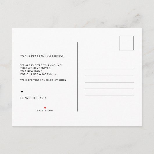 Eukalyptus Watercolor Änderung der Anschrift Ankündigungspostkarte (Rückseite)