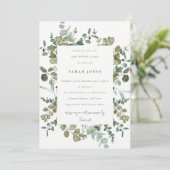 Eukalyptus Watercolor Babydusche Einladung (Stehend Vorderseite)