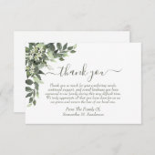 Eukalyptus Watercolor Beerdigung im liebenen Gedäc Dankeskarte (Vorne/Hinten)