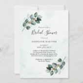 Eukalyptus Watercolor-Blätter Brautparty Einladung (Vorderseite)