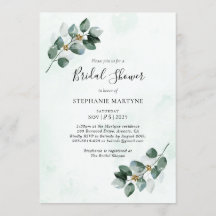 Eukalyptus Watercolor-Blätter Brautparty