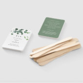 Eukalyptus Watercolor-Blätter Hochzeitsprogramm Fächer (Non-assembled)