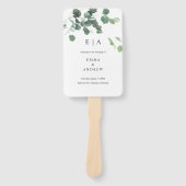 Eukalyptus Watercolor-Blätter Hochzeitsprogramm Fächer (Vorderseite)