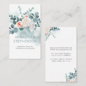 Eukalyptus Watercolor | Blumengrün Elegant Visitenkarte (Vorne/Hinten)