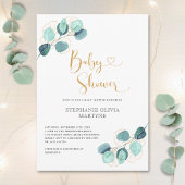 Eukalyptus Watercolor Botanical Baby Showdusche Einladung